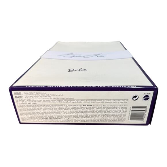 Plum Royale Barbie Byron Lars Runway Collection 1998 Limited Ed Mattel #23478 - Picture 7 of 7